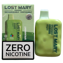 Load image into Gallery viewer, Spearmint - Lost Mary OS5000 - Zero Nicotine
