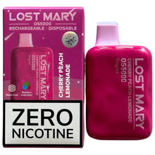 Load image into Gallery viewer, Cherry Peach Lemonade - Lost Mary OS5000 - Zero Nicotine
